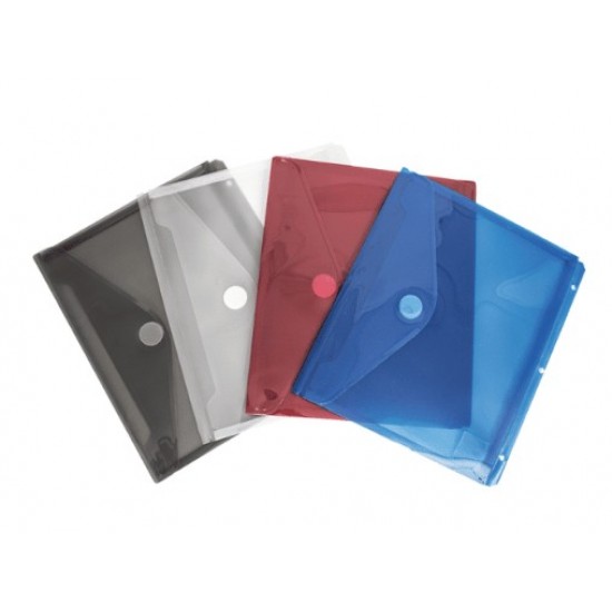 Enveloppe en Plastique à 3 Trous + Velcro : Format Lettre (Option de Couleur)